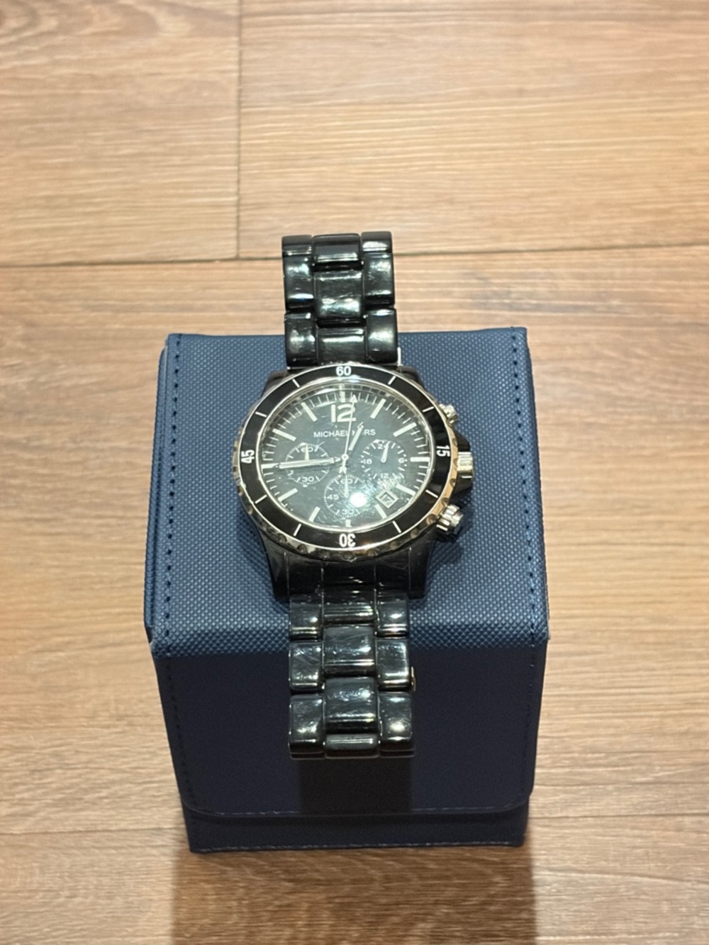 Michael Kors Black Ceramic Chronograph Watch